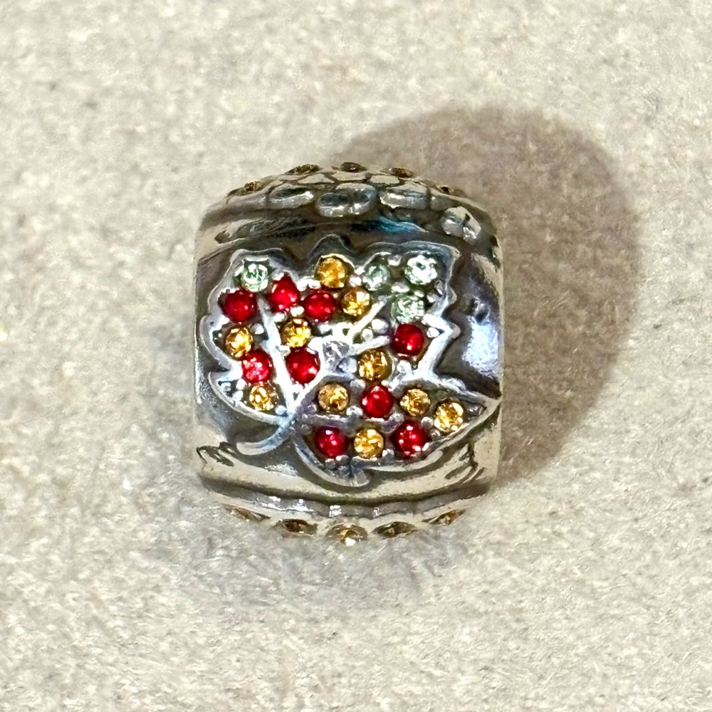 🍁Listing! Brighton Autumn Spirit bead Leaves & pumpkins Red & orange crystals